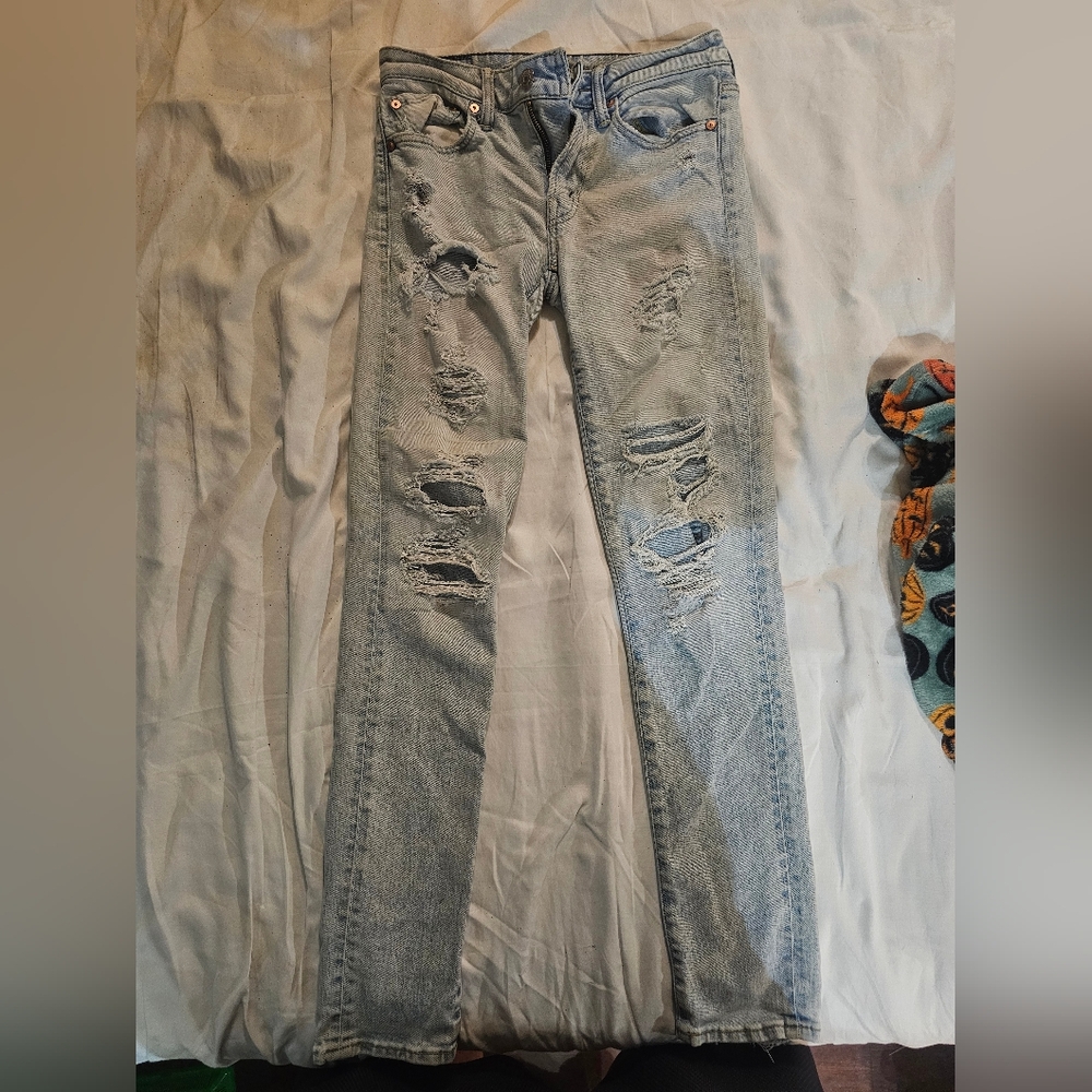 American Eagle Outfitters Blue Slim Jeans Distressed